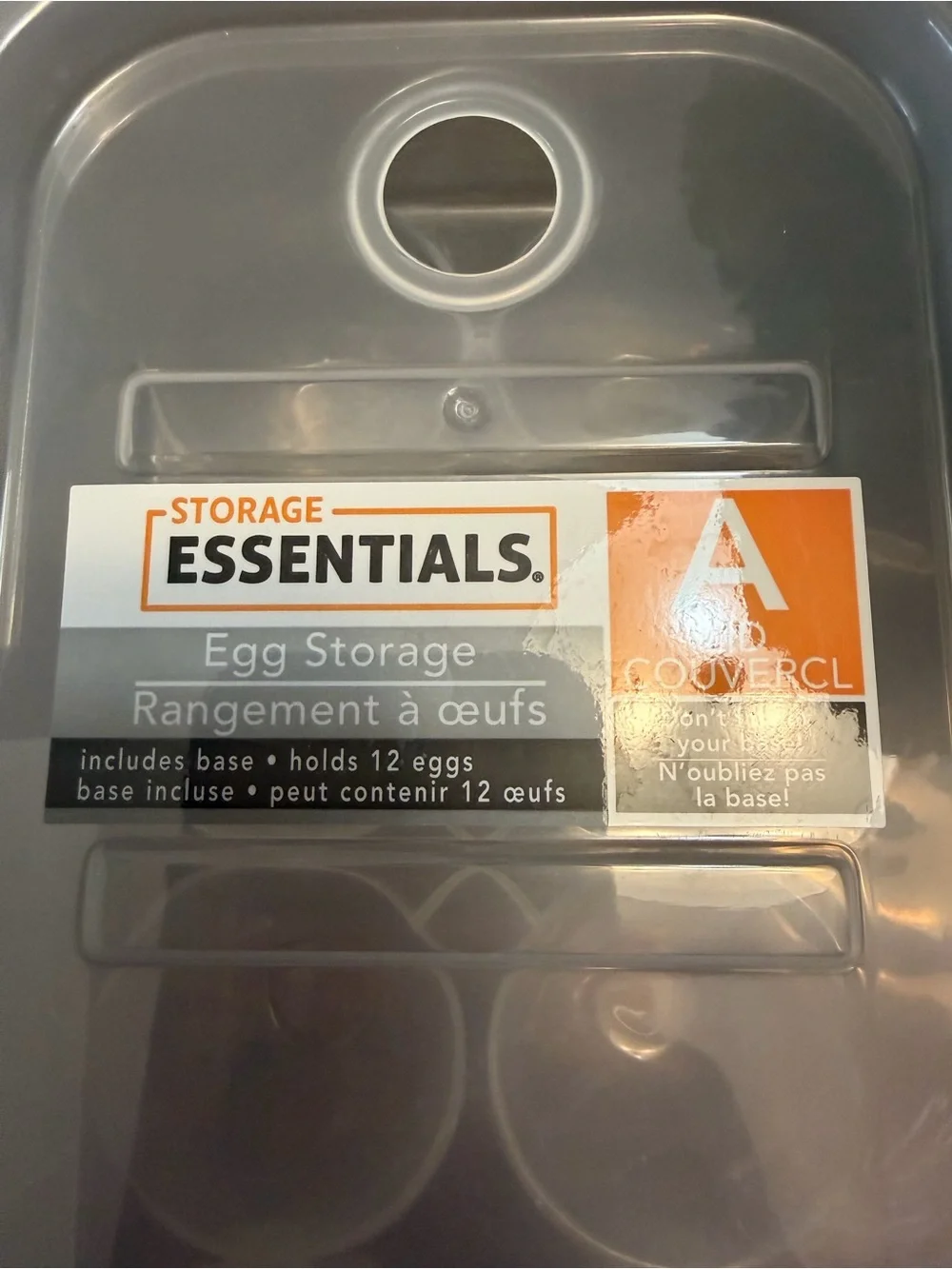 Essentials Clear Plastic Egg Holder Set holds 24 eggs with lids.